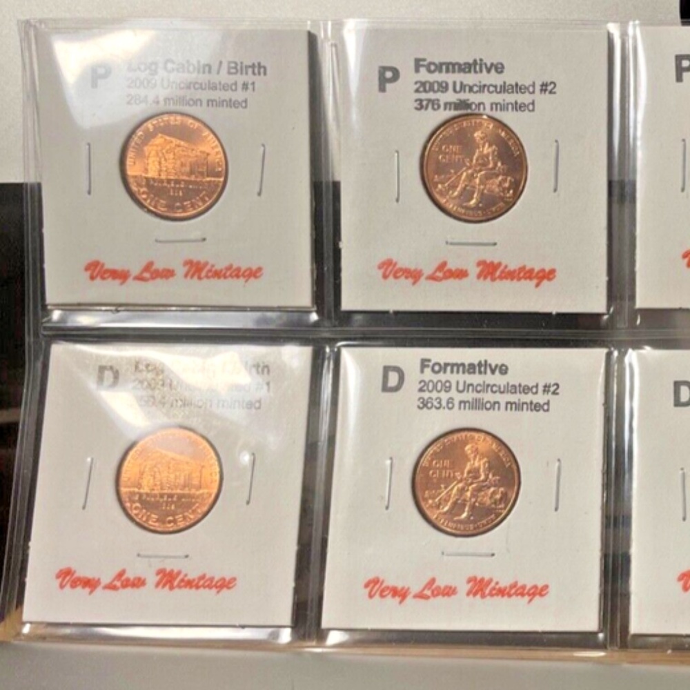 Rare 8 Piece  Lincoln 2009 Cent Penny P & D, Uncirculated Limited #205308248509